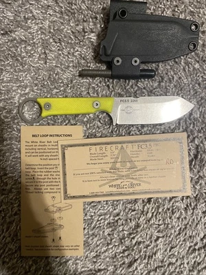 White River Firecraft 3.5  S35VN G10 Scales with Kydex Sheath and Firestarter - Image 1 of 4