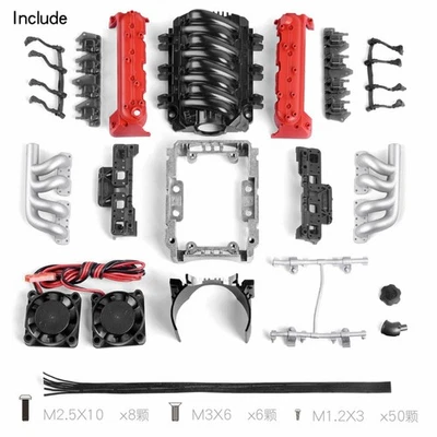 Para 1/10 Traxxas TRX-4 Simulación V8 Cubierta Motor Ventilador Kit Actualizaciones Foto 1 de 4