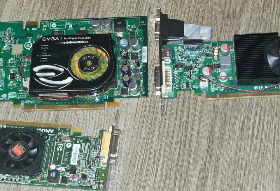 Lote GPU Usado - EVGA 210 + 7600 GT + AMD Radeon - Para Piezas / Sin Pruebas Foto 1 de 4