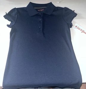 School uniform 6/6X Navy girls Polo Shirt Short Sleeve New with tags (Two) - Picture 1 of 5