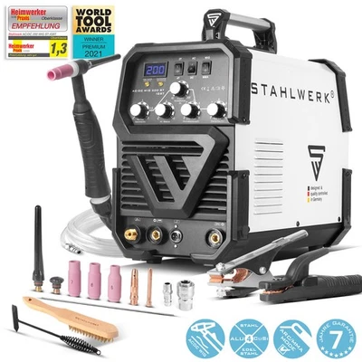 STAHLWERK Schweißgerät 2 in 1 Kombi AC/DC WIG 200 A – WIG & MMA IGBT-Inverter - Bild 1 von 4