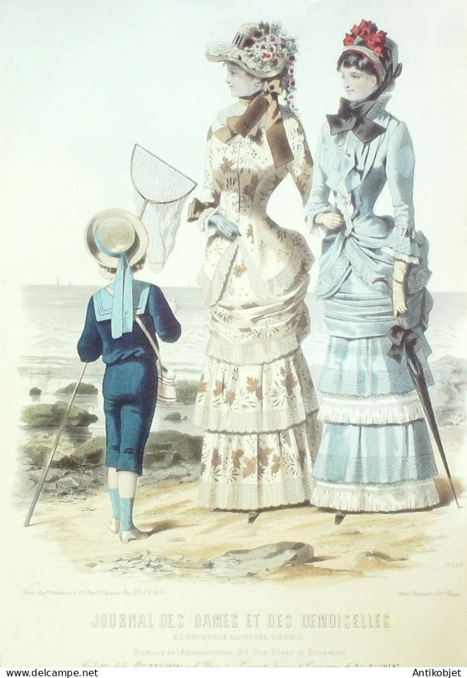 Gravure Mode J.Dames & Demoiselles 1877 # 1923 (Old Fashion plate) - Photo 1/1