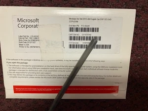 X18-45392 Microsoft Windows SVR STD 2012 x64 English Software DVD 2CPU/2VM - Picture 1 of 3