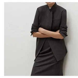 MM. Blazer para mujer LaFleuer nuevo con etiquetas gris Oliver melange grande lana en ángulo frente abierto - Imagen 1 de 11