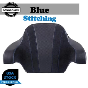 Blue Stitching SIK Bagger Wrap Around Backrest Pad For Harley King Tour Pak 14+ - Picture 1 of 8