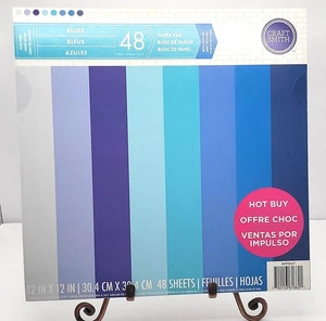 RETIRED Craft Smith BLUES 48 Sheets 12 x 12 Texture Cardstock Paper Pad-MPP0047 - Picture 1 of 1