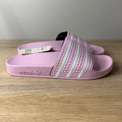 Adidas Adilette Slides Rosa Blanco Mujer Talla 7 Sandalias Piscina Playa Zapatos Informales Foto 1 de 4