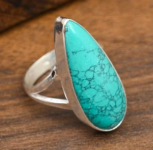 Santa Rosa Turquoise Gemstoned Handmade 925 Sterling Silver Jewelry Ring For Her - Picture 1 of 4