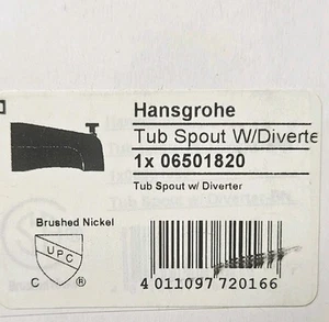 Beccuccio vasca Hansgrohe Commercial 5" deviatore da parete 06501820 nichel spazzolato - Foto 1 di 1