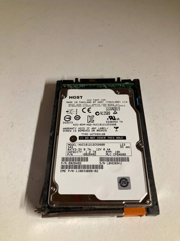 EMC 1.2TB 6G 10K SAS 2.5 Hard Disk Drive PN: 005050828 - Image 1 of 1
