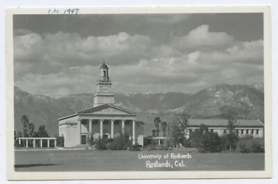1947. Universidad de REDLANDS California. Carta PROBLEMAS CARDÍACOS.  Sept #6 RPPC Foto 1 de 3