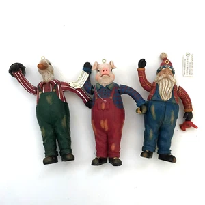 Feiertag Christbaumschmuck Bauernhof Set Weihnachtsmann Schwein Ente Figuren Abteilung 56 - Bild 1 von 10