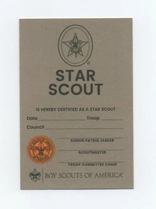Star Rank Card (New Design Issued 2018), Black on Dark-Tan Card Stock, Mint! - Picture 1 of 2