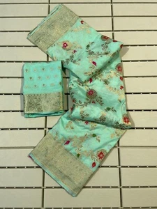 Khadi silk saree, Georgette Saree, South Indian Saree, Customized Saree Blouse - Picture 1 of 17