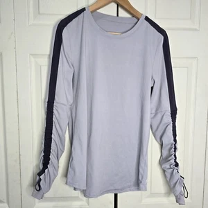 Fabletics Women's Gray Long Sleeve Round Neck Activewear Pullover Top Size M - Picture 1 of 7