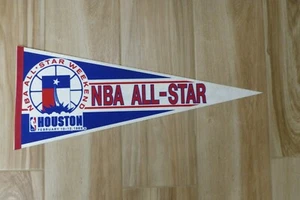 PENNANTS HOUSTON NBA ALL STAR WEEKEND FEBURARY 10-12 1989  FELT PENNANT  RARE - Picture 1 of 3