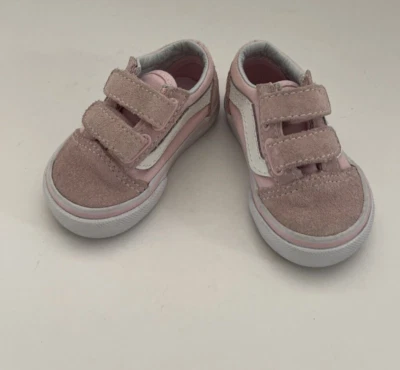 Vans Old Skool V 粉红色幼儿 2 码双肩带 — 第 1/4 张图片