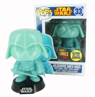 FUNKO POP! 33 HOLOGRAPHIC DARTH VADER - BOBBLE HEAD - ACTION FIGURE IN VINILE - Immagine 1 di 4