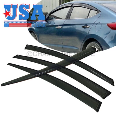 Outside Mount Window Visors Sun Rain Guards for Hyundai Elantra Sedan 2017-2020 Foto 1 de 4