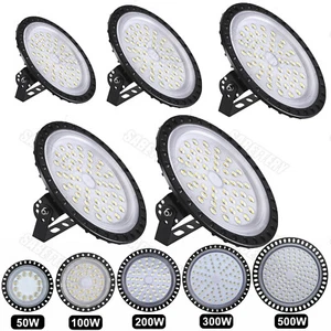 300W 200W 100W UFO LED High Bay Light Shop Lights Garage Commercial Hang lamp - Picture 1 of 16