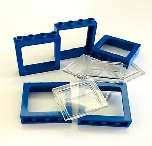 *NUEVO* Lego VENTANA TREN AZUL 4033 1x4x3 CON PANELES 4034 Lote de 5 - Imagen 1 de 3