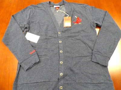 NWT MITCHELL & NESS MLB ST. LOUIS CARDINALS NAVY BLUE CARDIGAN SWEATER SIZE XL - Image 1 of 4