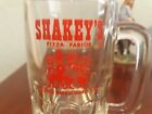 Shakey’s Pizza Parlor Heavy Thick ROOT Beer Mug Clear Glass Vintage Red Logo