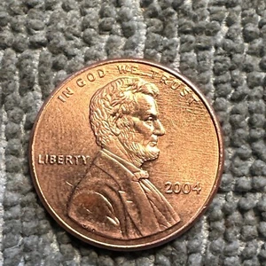 2004 Lincoln Cent With Die Crack And Pillar Cud Error Beautiful Red - Picture 1 of 9