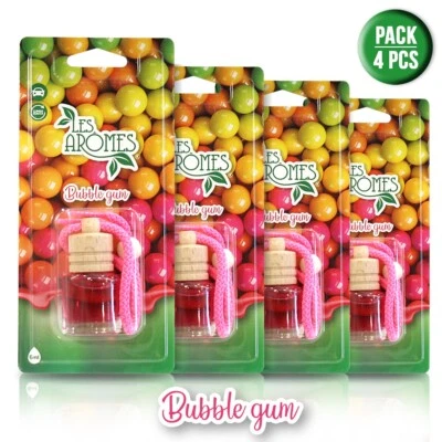 LES AROMES Deodorante profumo auto da appendere bottiglia 6 ml Bubble gum - Pack 4 pz