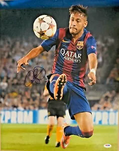 Neymar Jr. Autographed 16x20 Photo Barcelona Jump Signed PSA DNA LOA - Picture 1 of 2