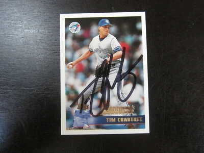 1996 Topps # 351 Tim Crabtree Autograph Signed Card (M) Toronto Blue Jays - Image 1 of 2
