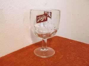 VINTAGE "SCHLITZ" THUMBPRINT PEDESTAL HEAVY "PRESSED" GLASS  BEER GLASS - Picture 1 of 4
