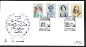 1990 - Queen Mother's 90th Birthday FDC - St.Paul's Walden Pmk - Bild 1 von 1
