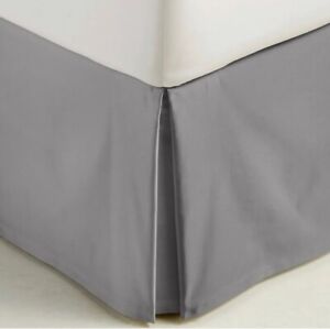 Hudson Park Collection KING Bedskirt Charcoal 16" Skirt Drp 100% Egyptian Cotton