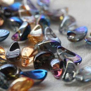 40 cuentas de cristal chapadas - hoja 12x6 mm (G351) - Imagen 1 de 15