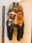 Mexican Guerrero Wood Folk Mask-Bearded Man With Rat