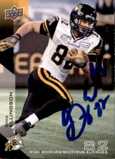 Greg Ellingson Signed 2014 Upper Deck CFL Football card #36 Hamilton Tiger-Cats