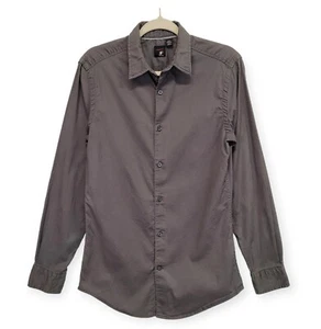 JF J Ferrar Modern Fit Mens Button Up Dress Shirt Size S Gray Stretch Slim Prep - Picture 1 of 16