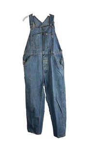 Vintage 90s GUESS Mens Medium Faded Denim Jean Carpenter Bib Overalls - Picture 1 of 12