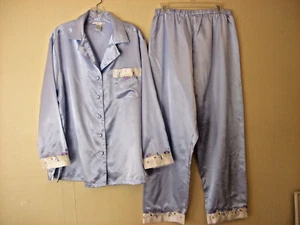 New Blue Satin Pajamas Womens Sz 1X by Sarah Spencer Intimates - Picture 1 of 4