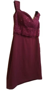 Red Burgundy Silky Satin Mini Dress - Size 7/8  - Short - Teeze Me - Juniors - Bild 1 von 7