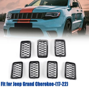 Gloss Black For Jeep Grand Cherokee 2017-22 68317863AA Front Grille Honeycomb 7X - Picture 1 of 10