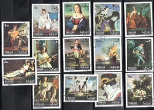 STAMPS SHARJAH-Famous Paintings, set of 14, 1967-# - Picture 1 of 1