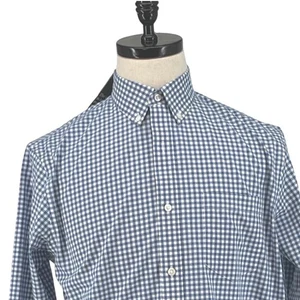 NEW L.L.Bean Mens Traditional Fit Wrinkle Free Cotton Gingham Shirt S-Reg Blue - Picture 1 of 11