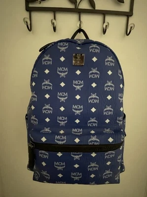 Mochila mediana MCM azul/blanco Foto 1 de 4