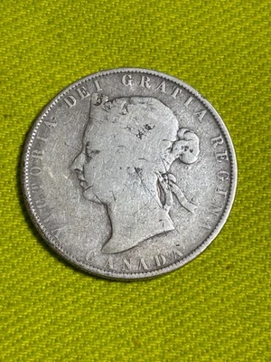 1881 H Canada 50 Cents Silver Coin Circulated - Image 1 of 2