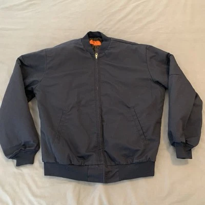 Cintas Work Bomber Jacket Men's Large Regular Navy Blue Lined Workwear Full Zip - Image 1 of 4