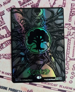 MTG Venom Raised Foil FOREST Mana Symbiote Secret Lair Spider Man NM - Picture 1 of 1
