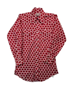 Camicia H Bar C vintage anni 70 western rossa a pois perla snap donna media M - Foto 1 di 7