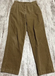 Vintage LL Bean Corduroy Pants Womens Sz 6 Pleated Button Pockets High Rise Zip - Picture 1 of 6